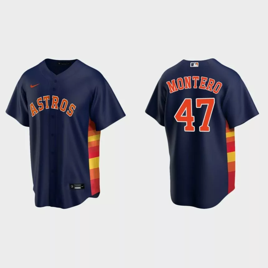 Houston Astros Rafael Montero Replica Alternate Jersey – Navy