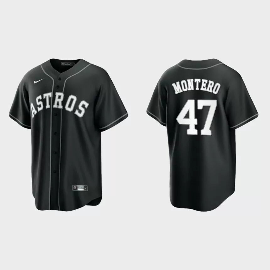 Houston Astros Rafael Montero Replica Official Jersey – Black White