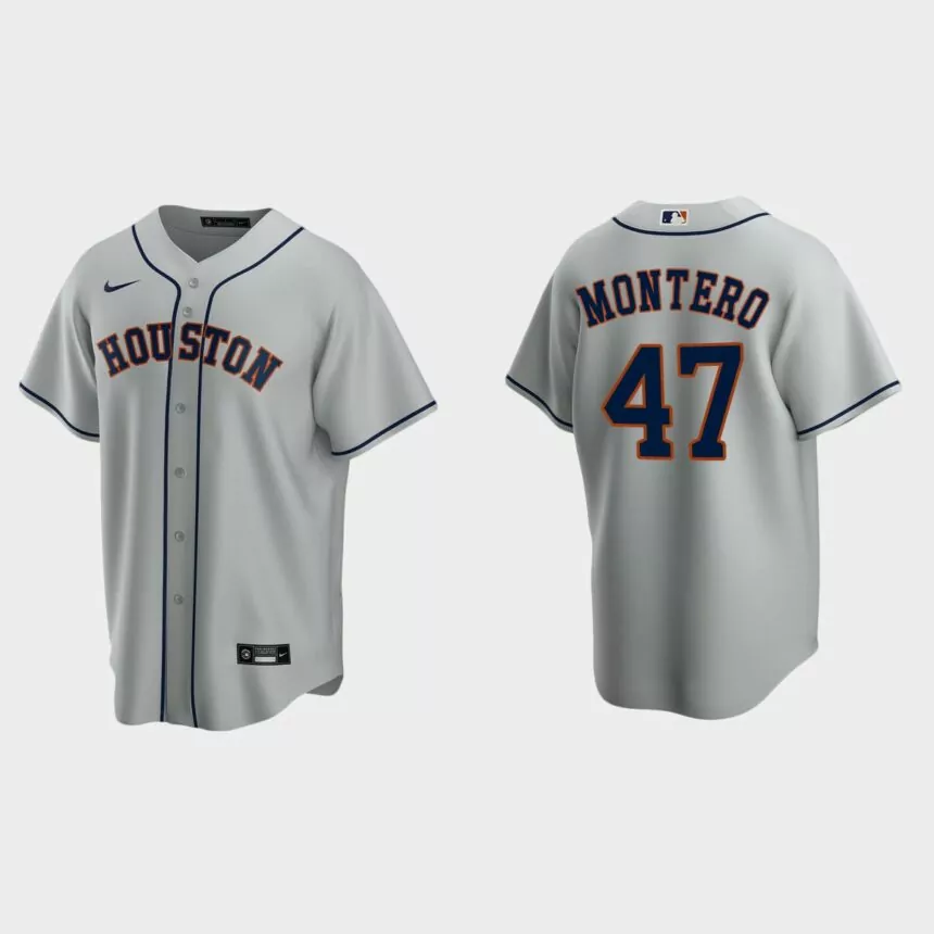Houston Astros Rafael Montero Replica Road Jersey – Gray