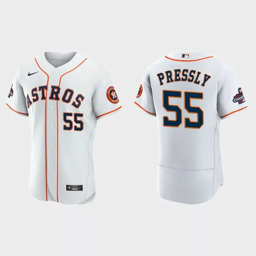 Houston Astros Ryan Pressly 2022 World Series Champions White Authentic Jersey