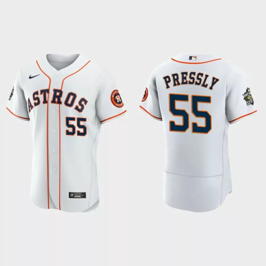 Houston Astros Ryan Pressly 2022 World Series White Authentic Jersey