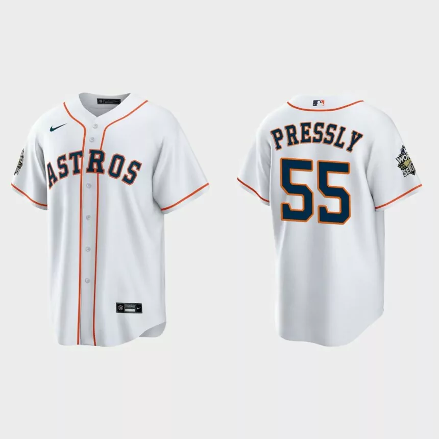 Houston Astros Ryan Pressly 2022 World Series White Replica Jersey