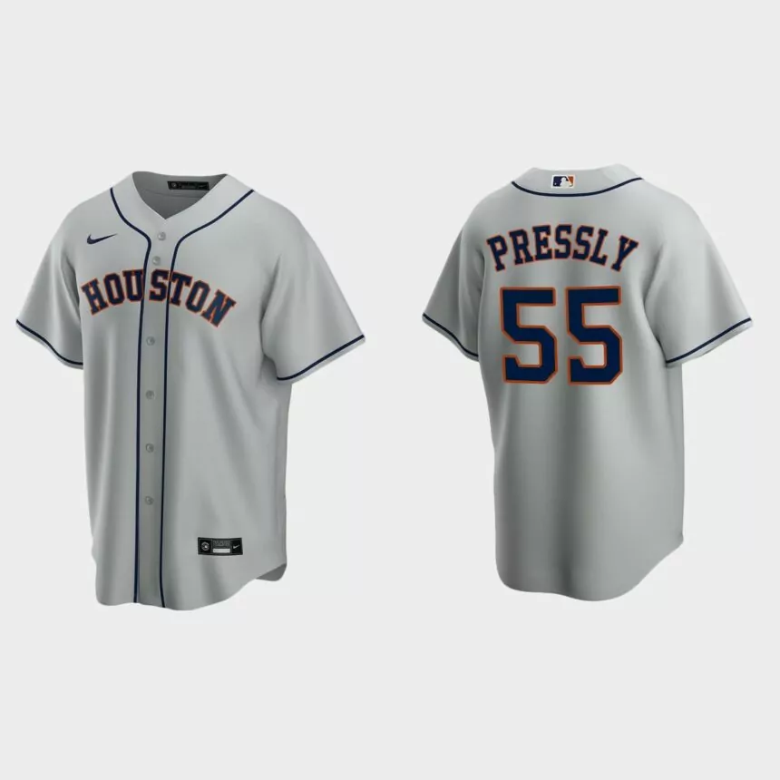 Houston Astros Ryan Pressly Replica Road Jersey – Gray