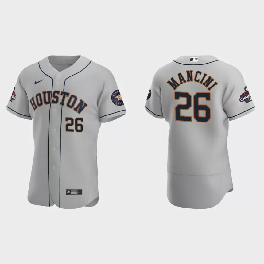 Houston Astros Trey Mancini 2022 World Series Champions Gray Authentic Jersey