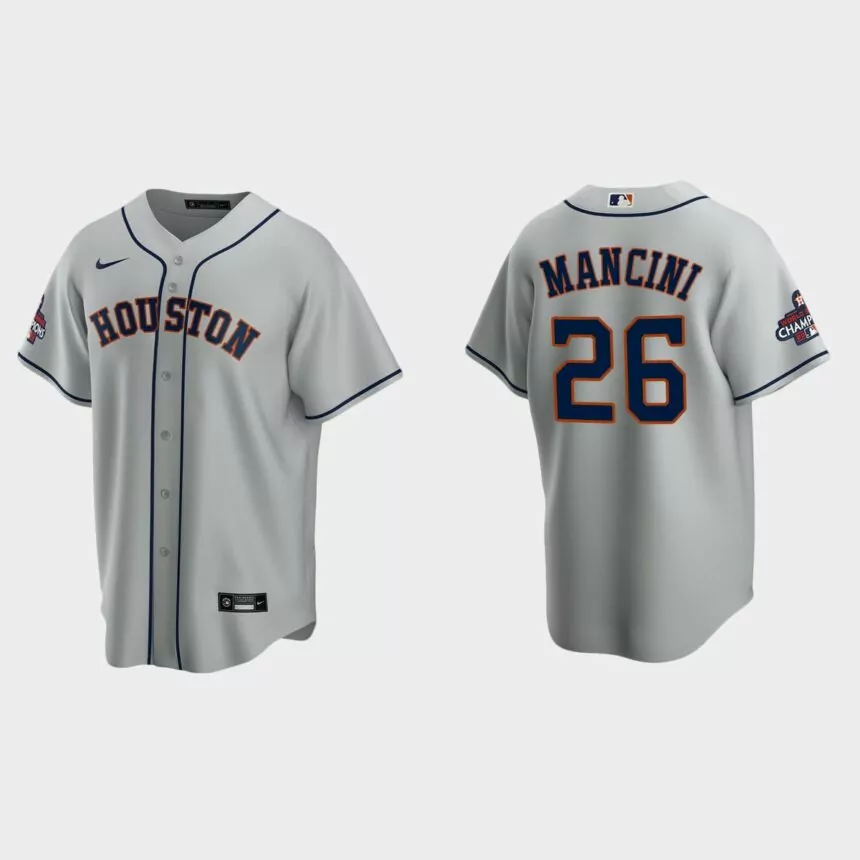 Houston Astros Trey Mancini 2022 World Series Champions Gray Replica Jersey