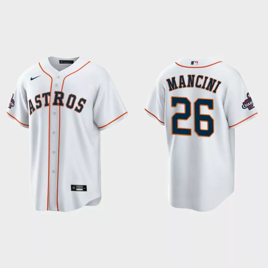 Houston Astros Trey Mancini 2022 World Series Champions White Replica Jersey