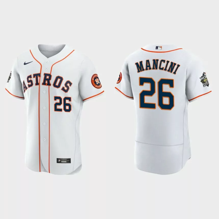Houston Astros Trey Mancini 2022 World Series White Authentic Jersey