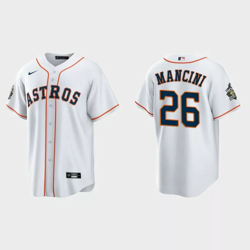 Houston Astros Trey Mancini 2022 World Series White Replica Jersey