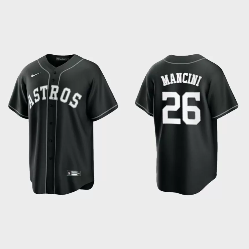 Houston Astros Trey Mancini Replica Official Jersey – Black White