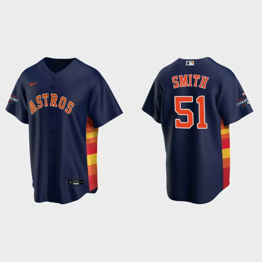 Houston Astros Will Smith 2022 World Series Champions Navy Replica Jersey