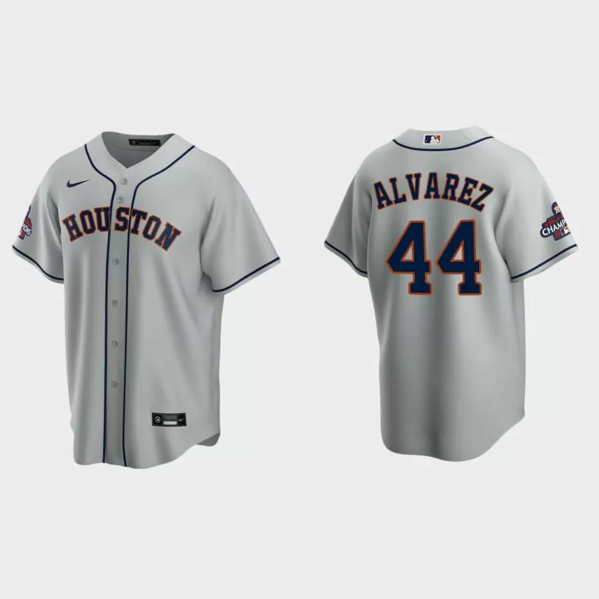 Houston Astros Yordan Alvarez 2022 World Series Champions Gray Replica Jersey