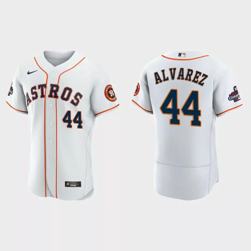 Houston Astros Yordan Alvarez 2022 World Series Champions White Authentic Jersey