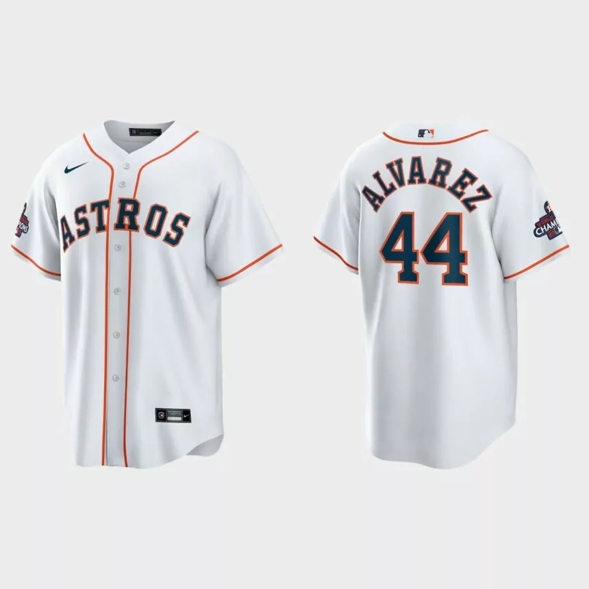 Houston Astros Yordan Alvarez 2022 World Series Champions White Home Replica Jersey