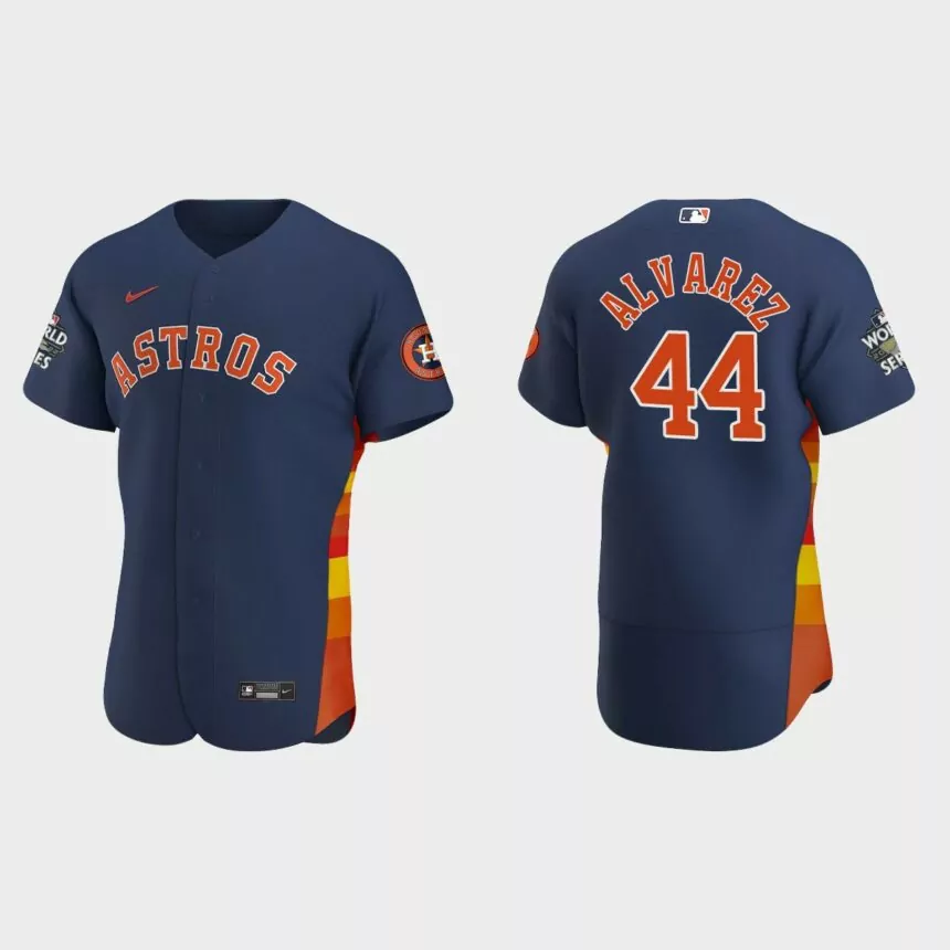 Houston Astros Yordan Alvarez 2022 World Series Navy Authentic Jersey
