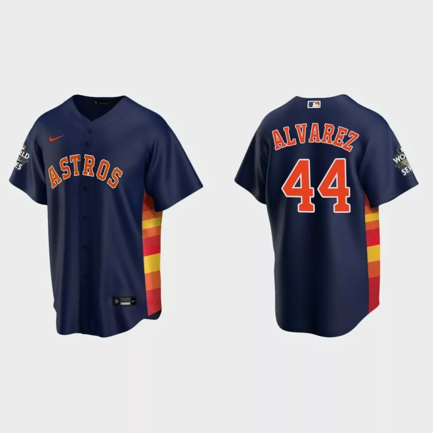 Houston Astros Yordan Alvarez 2022 World Series Navy Replica Jersey