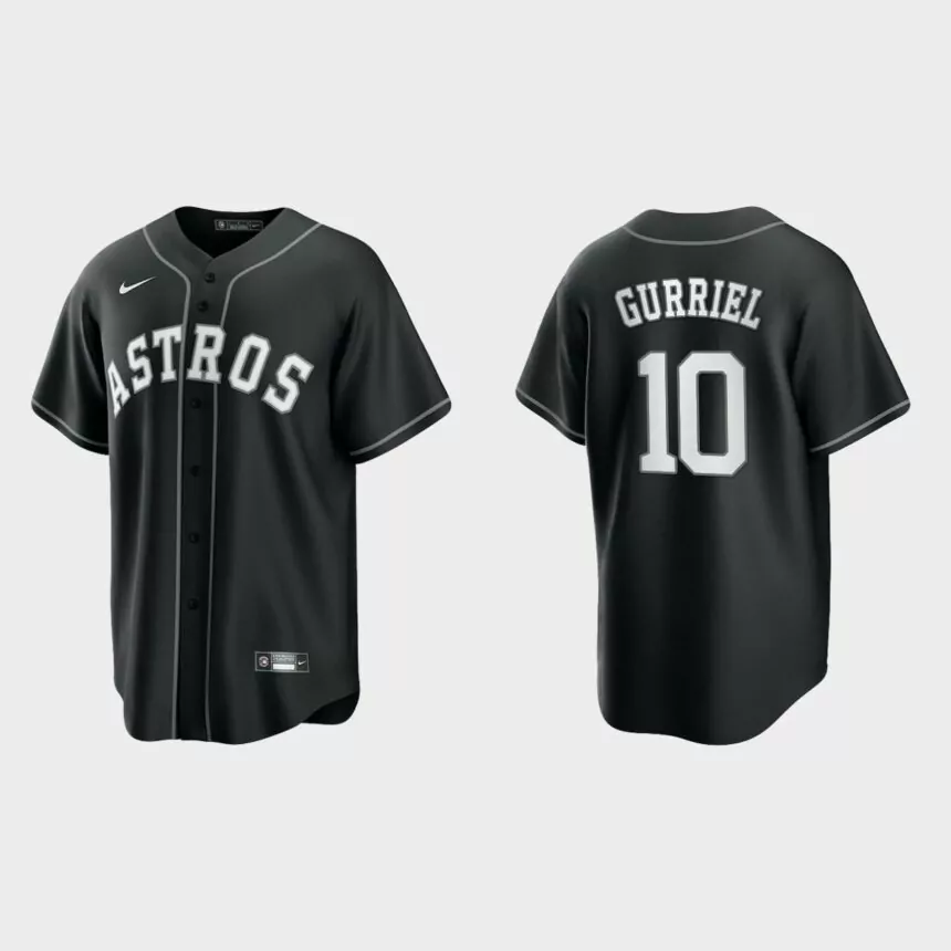 Houston Astros Yuli Gurriel 2021 All Black Fashion Replica Jersey – Black White