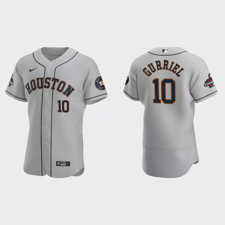 Houston Astros Yuli Gurriel 2022 World Series Champions Gray Authentic Jersey