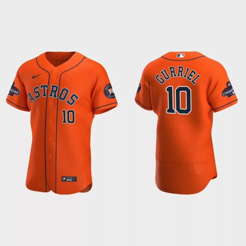 Houston Astros Yuli Gurriel 2022 World Series Champions Orange Authentic Jersey