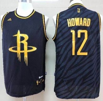 Houston Rockets #12 Dwight Howard Black Precious Metals Fashion Stitched NBA Jersey