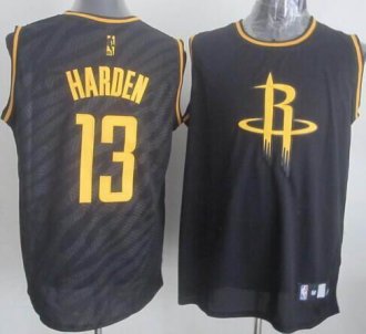 Houston Rockets #13 James Harden Black Precious Metals Fashion Stitched NBA Jersey