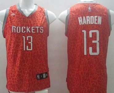 Houston Rockets #13 James Harden Red Crazy Light NBA Jersey