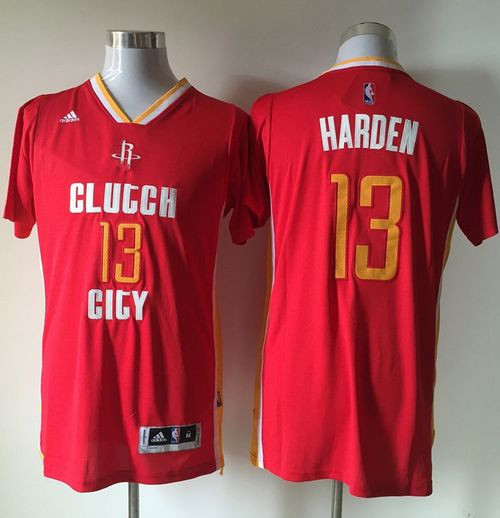 Houston Rockets #13 James Harden Red Pride Clutch City Stitched NBA Jersey