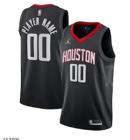 Houston Rockets Jordan Brand Swingman Custom Jersey - Statement Edition - Black