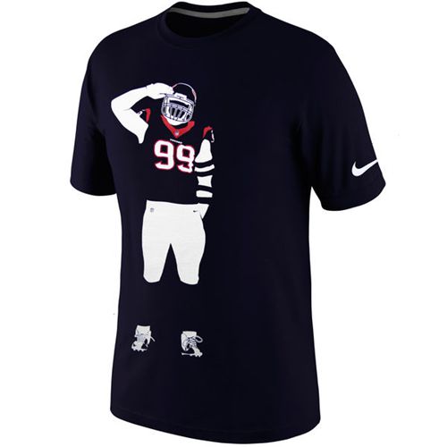 Houston Texans #99 JJ Watt Nike Silhouette T-Shirt Navy Blue
