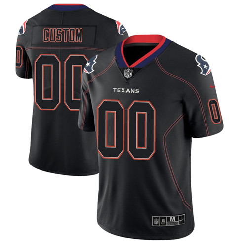 Houston Texans Custom 2018 Lights Out Color Rush Limited Black Jersey