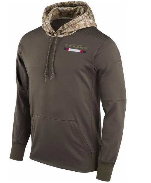 Houston Texans Nike Salute To Service Sideline Therma Pullover Hoodie Olive