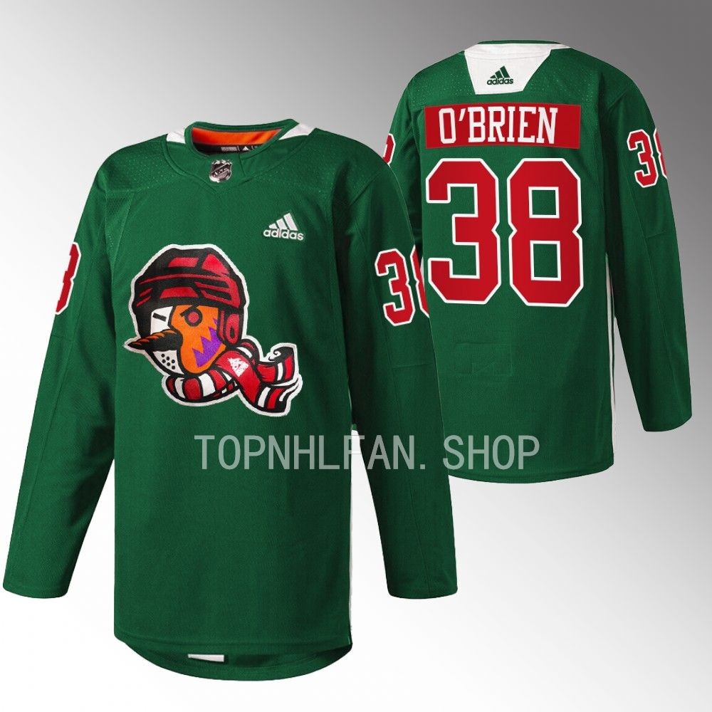 Howliday Arizona Coyotes Liam O'Brien 2022 Green Warmup Jersey men's