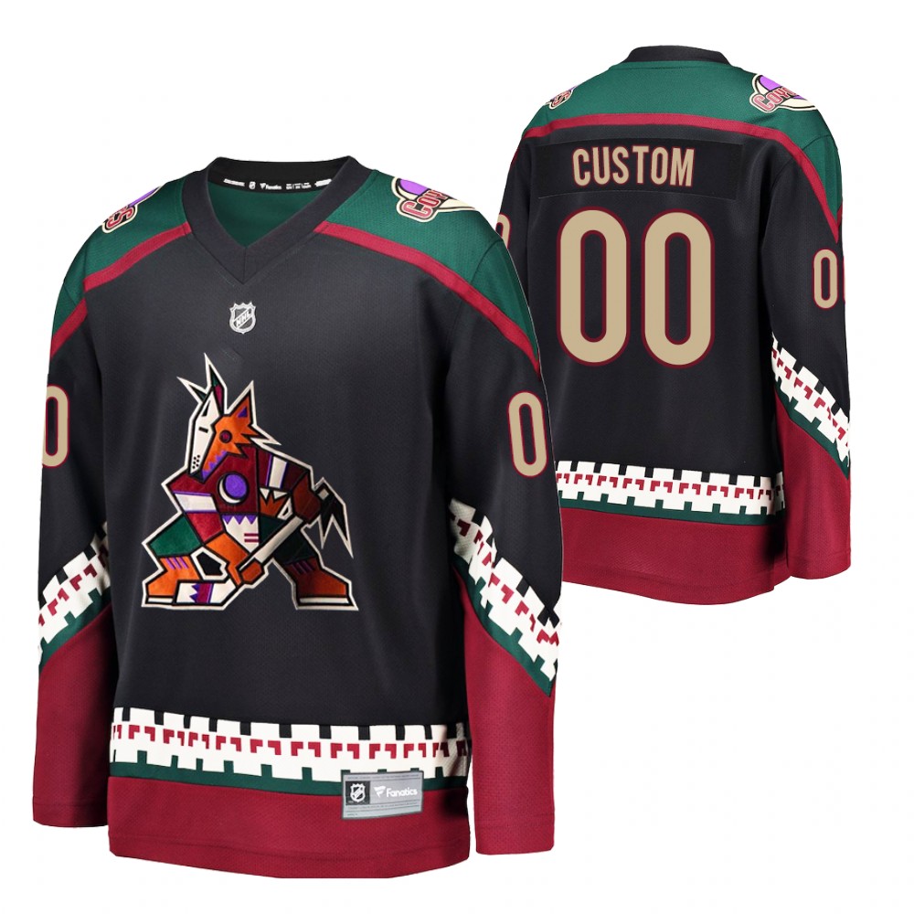 Howling Coyote #00 Custom Black 2021-22 Throwback Kachina Jersey