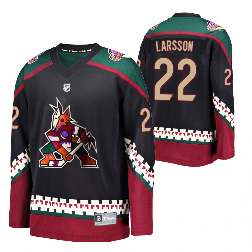 Howling Coyote #22 Johan Larsson Black 2021-22 Throwback Kachina Jersey