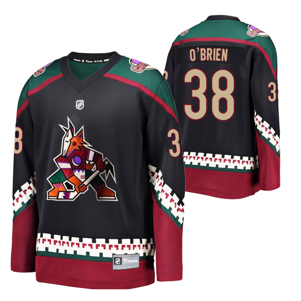 Howling Coyote #38 Liam O'Brien Black 2021-22 Throwback Kachina Jersey