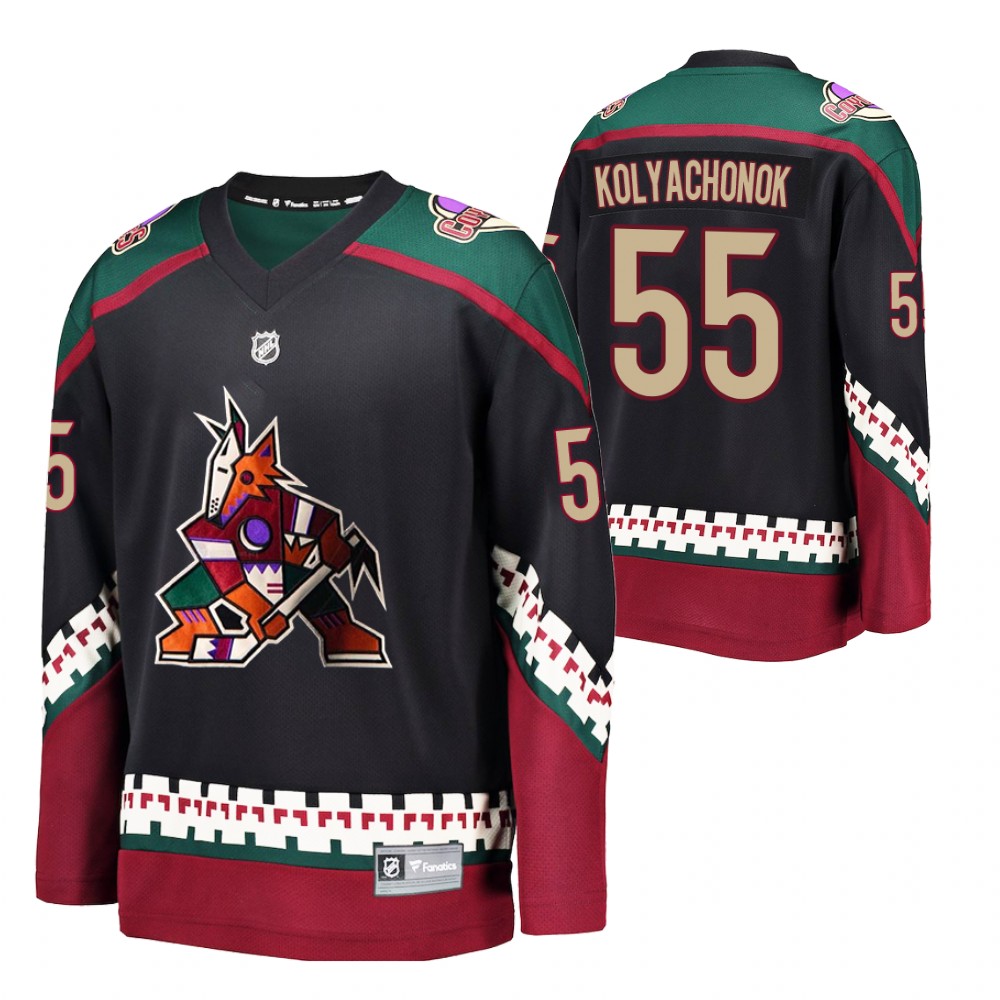Howling Coyote #55 Vladislav Kolyachonok Black 2021-22 Throwback Kachina Jersey