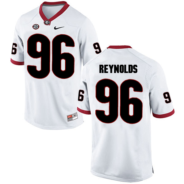 Hudson Reynolds Georgia Bulldogs Men's Jersey - #96 NCAA White Limited Away