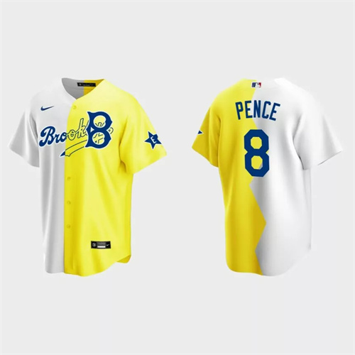 Hunter Pence Brooklyn Dodgers 2022 MLB All-Star Celebrity Softball Game Split Jersey – White Yellow.jpg