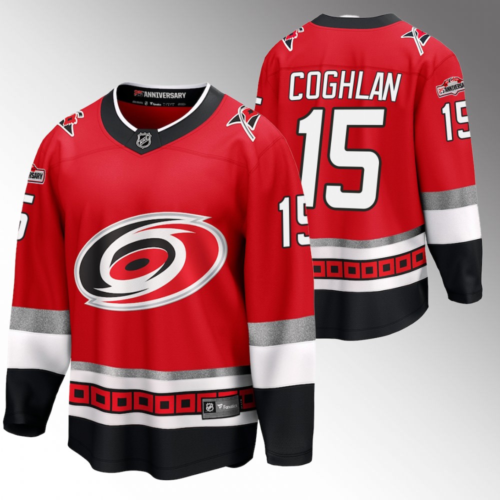 Hurricanes #15 Dylan Coghlan Red 25th Anniversary Jersey