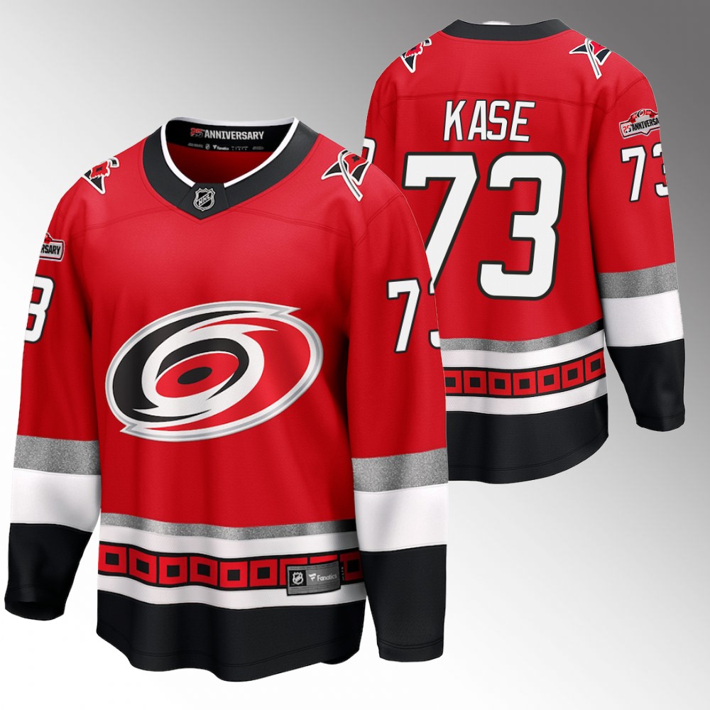 Hurricanes #73 Ondrej Kase Red 25th Anniversary Jersey