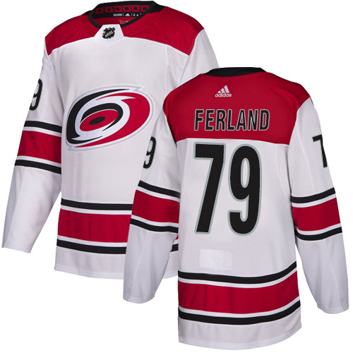 Hurricanes #79 Michael Ferland White Road Authentic Stitched Hockey Jersey
