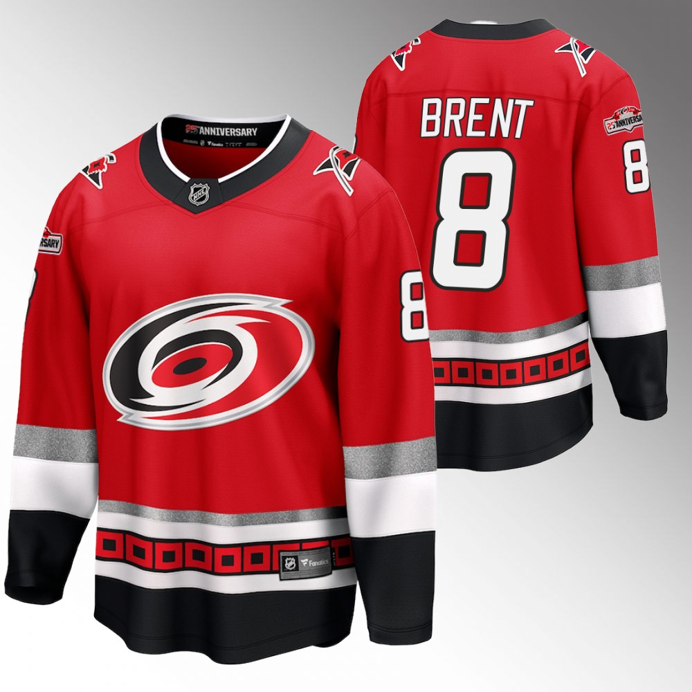 Hurricanes #8 Brent Burns Red 25th Anniversary Jersey
