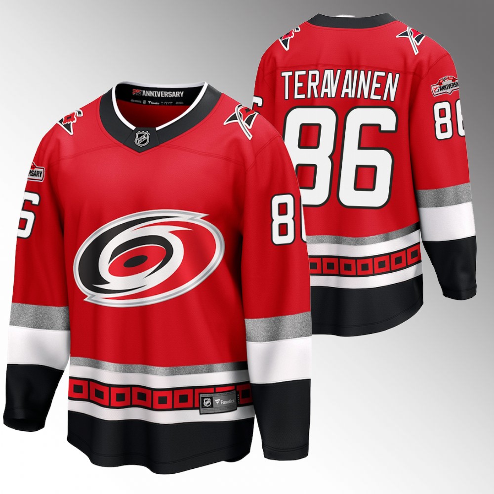 Hurricanes #86 Teuvo Teravainen Red 25th Anniversary Jersey