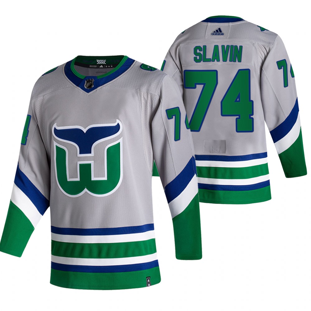 Hurricanes 2021 Reverse Retro #74 Jaccob Slavin Green Jersey Special Edition Authentic