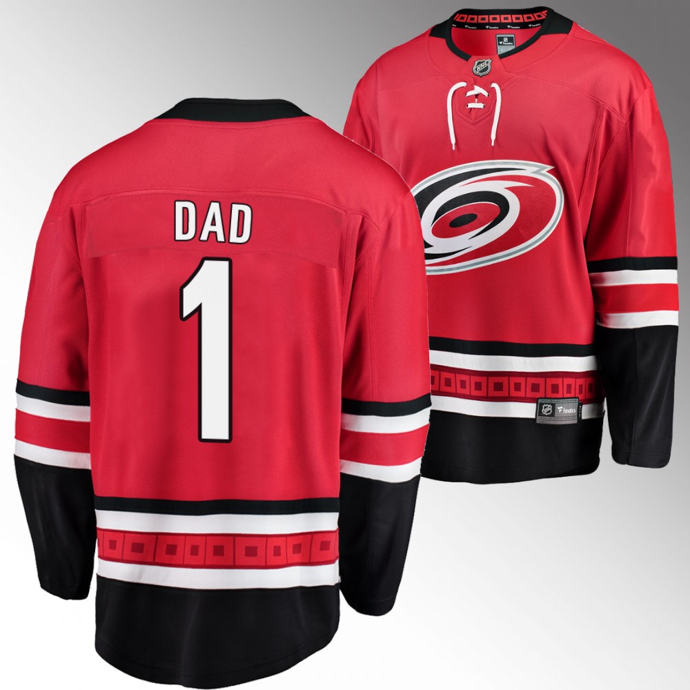 Hurricanes 2022 Fathers Day Gift Red Jersey NO.1 Dad