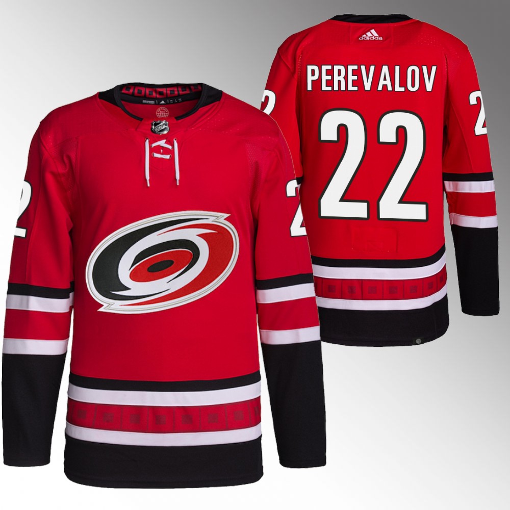 Hurricanes 2022 NHL Draft Alexander Perevalov Red Jersey Authentic Primegreen Home