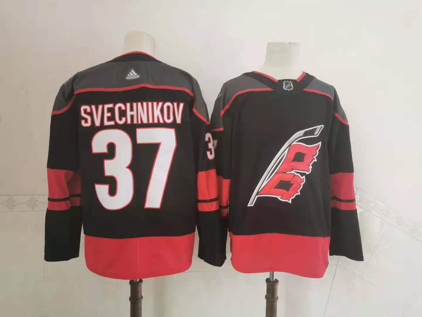 Hurricanes 37 Andrei Svechnikov Black 2020-21 Reverse Retro Adidas Jersey