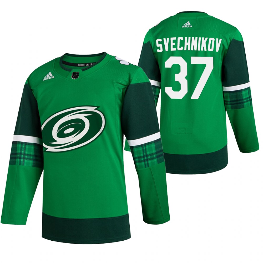 Hurricanes Andrei Svechnikov 2020 St. Patrick's Day Green #37 Jersey Authentic Player