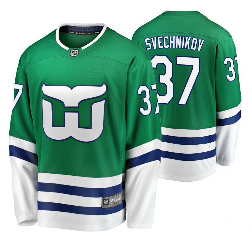 Hurricanes Andrei Svechnikov Green Breakaway Fanatics Branded Whalers Night Jersey