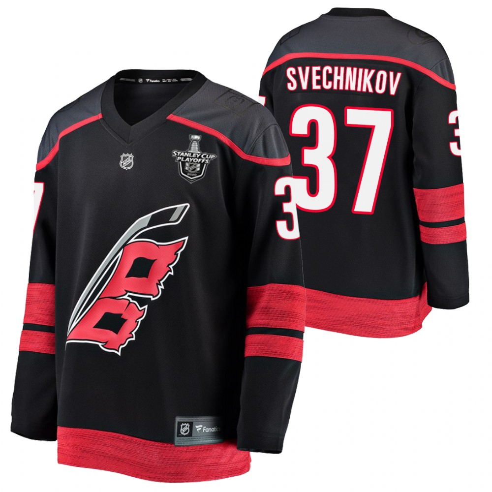 Hurricanes Andrei Svechnikov Jersey 2020 Stanley Cup Playoffs Black Alternate Men's