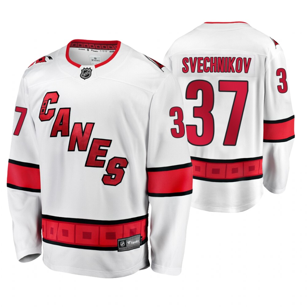 Hurricanes Andrei Svechnikov White Away Premier Breakaway Men's Jersey